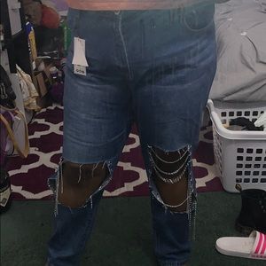 Boohoo Plus Chained Jeans